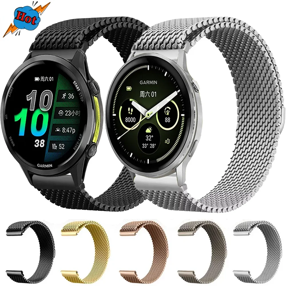 Elegant Magnetic Milanese Loop Strap - Metal Bracelet for Smartwatches (18/20/22mm)