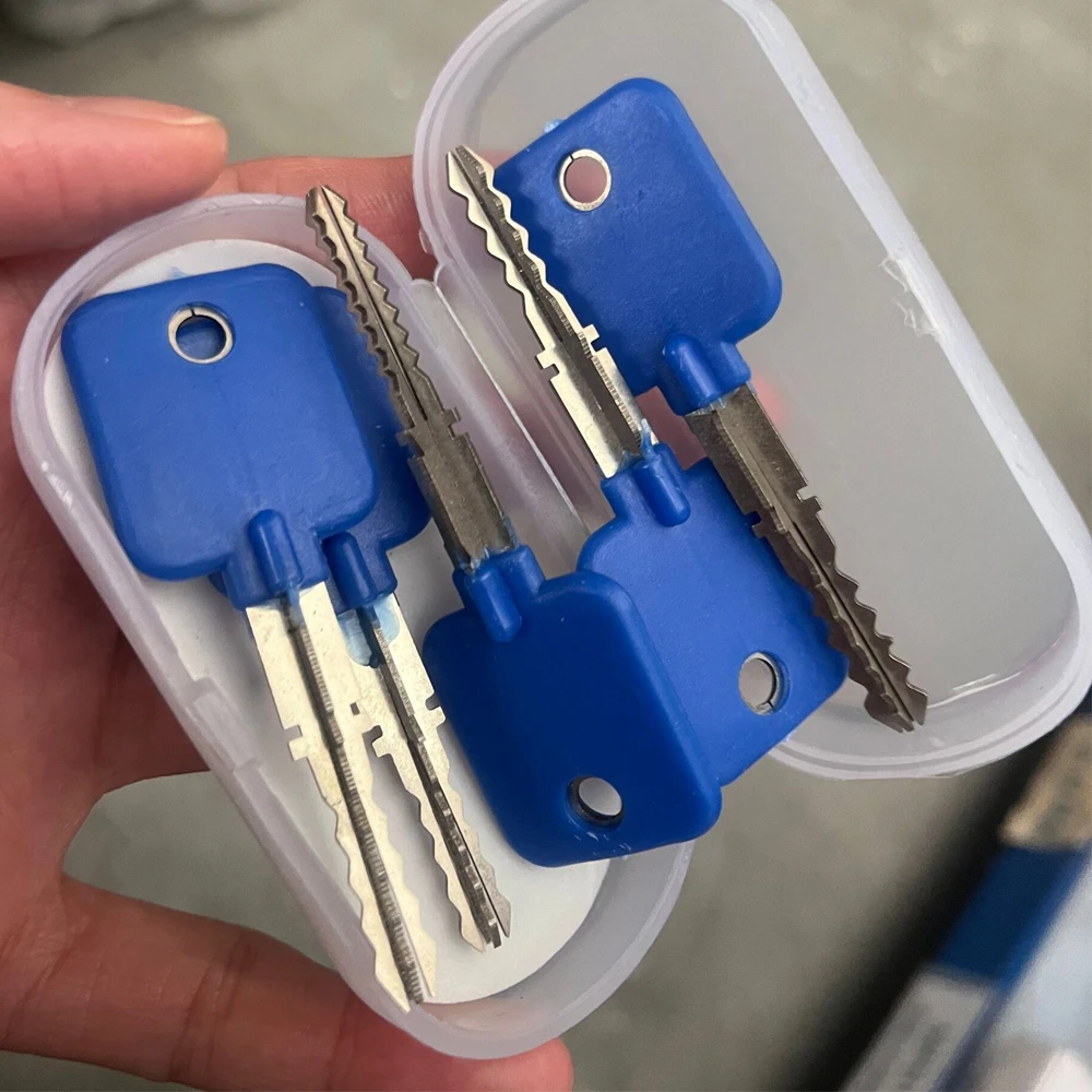 Locksmith Mini Padlock Round Cross Lock Practice with 2 keys + Locksmith Tool Set for Skill Training
