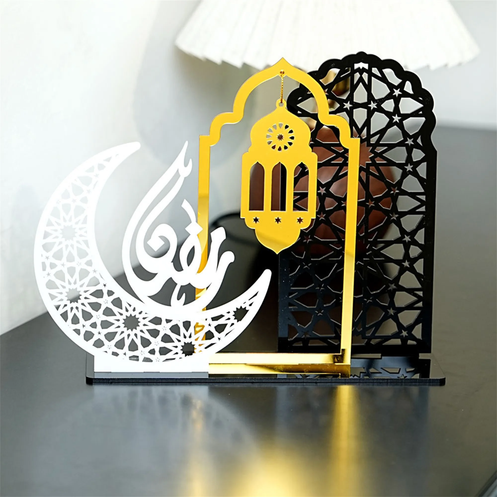 Eid Mubarak Hanging Lanterns Ramadan Decorations Star and Moon Table Centerpieces Islamic Festival Party Supplies