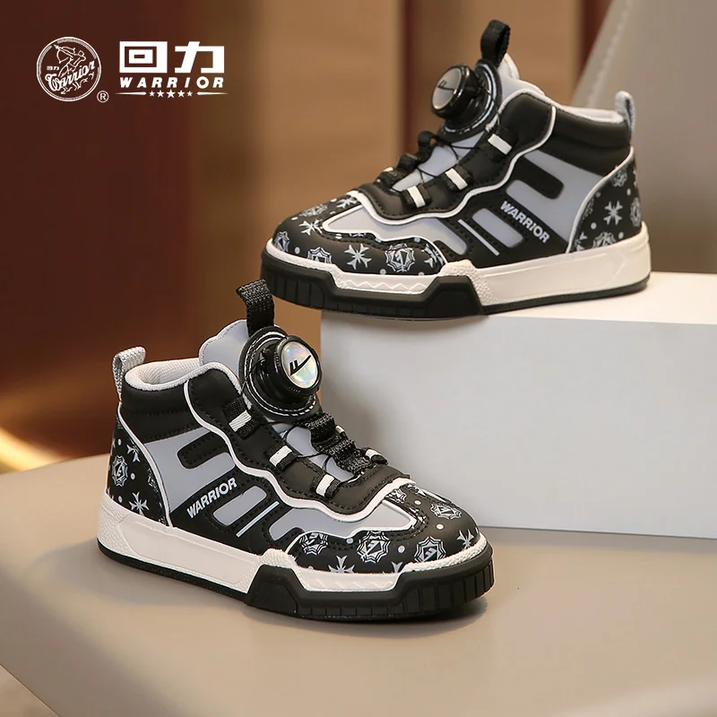 

Warrior Kid Sneakers For Children Boys Girls Casual Shoes Leather Seasons High Top Fashion Non-slip Comfort Shoes Sport Sneakers