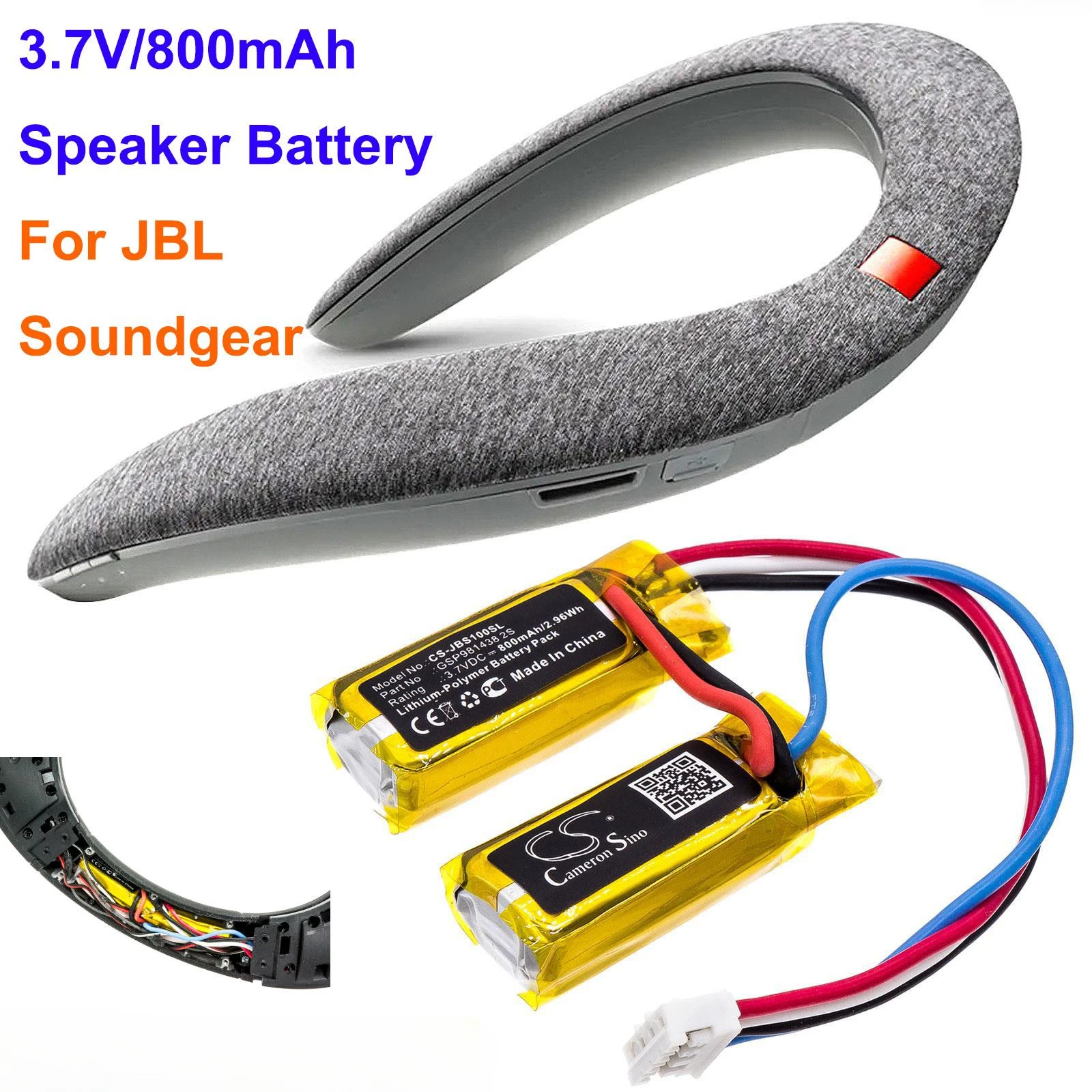 

Cameron Sino 800mAh Speaker Battery GSP981438 2S for JBL Soundgear
