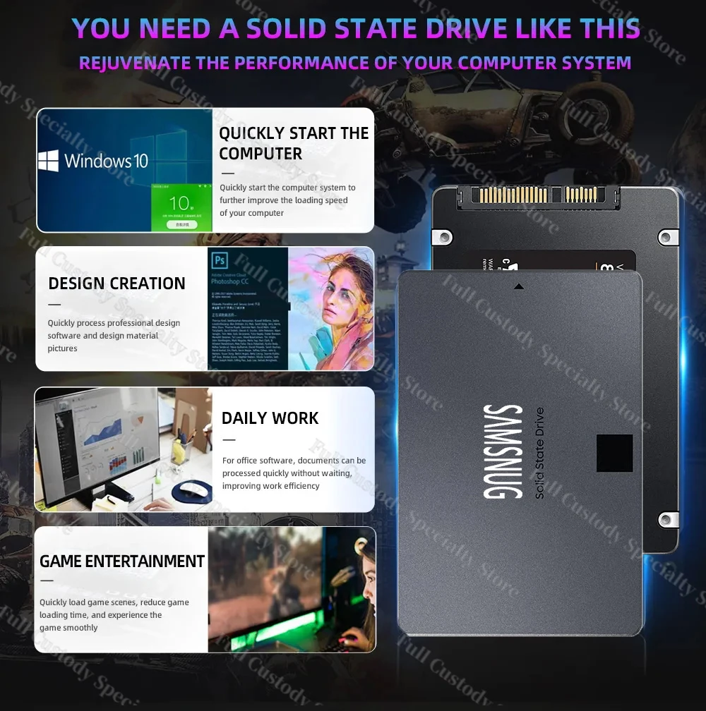 Ʈ ũž PS5 PC PS4   ָ Ʈ ϵ ̺  ũ, SSD 1TB 2TB 4TB 2.5 ġ SATA III SSD 870 EVO 8TB