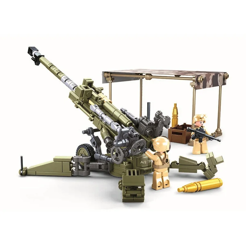 Sluban Building Block Toys Army Model Light Howitzer 258PCS Bricks B0890  Compatbile With Leading Brands Construction Kits