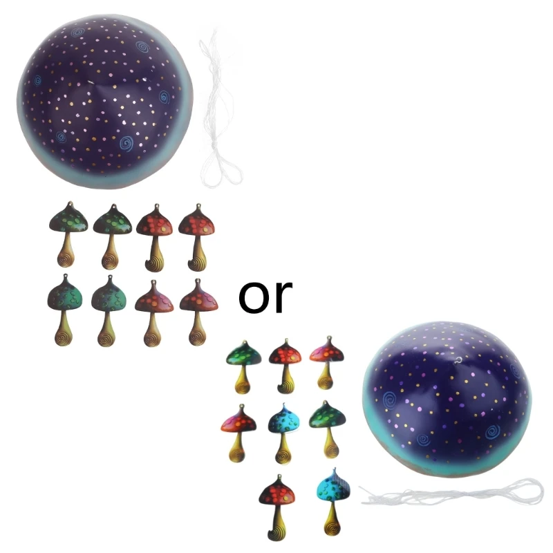 

Гриб колокольчика ручной работы, полимерный гриб колокольчик ветра, семейный декор для улицы и помещения, внутреннего дворика, балкона