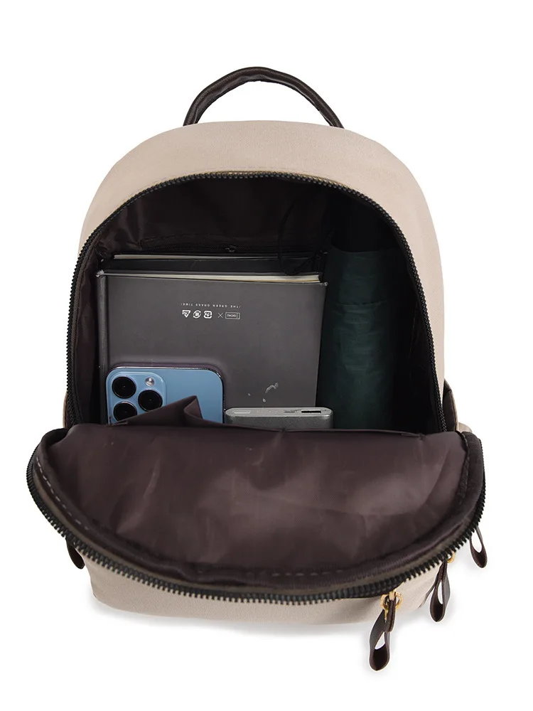 2026 Persönlichkeit, hochwertiger Rucksack, Trend-Reise, kleiner Rucksack für Damen, vielseitig, modisch, Farbblock, Diebstahlsicherung, College-Taschen – Detail 40