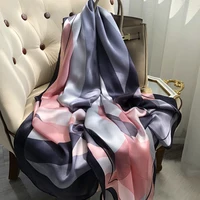 Spring Scarf Women's Luxury Design Scarf Silk Smooth Scarf Soft Muslim Headband Shawl Beach 85x180cm 1