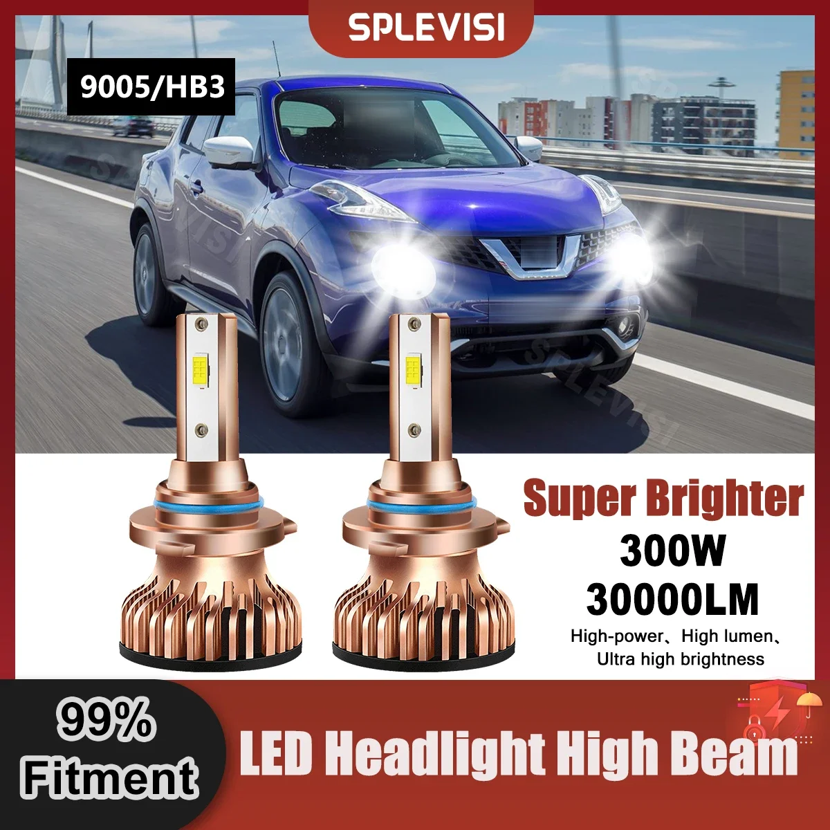 Plug And Play Lampadine Abbaglianti Per Fari A Led 30000Lm 300W Per Nissan Juke 2014 2015 2016 2017 2018 2019 2020 2021 2022 2023