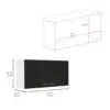 Napoles 39" W Double Door Wall Cabinet White - Black 2