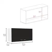 Napoles 39" W Double Door Wall Cabinet White - Black 2