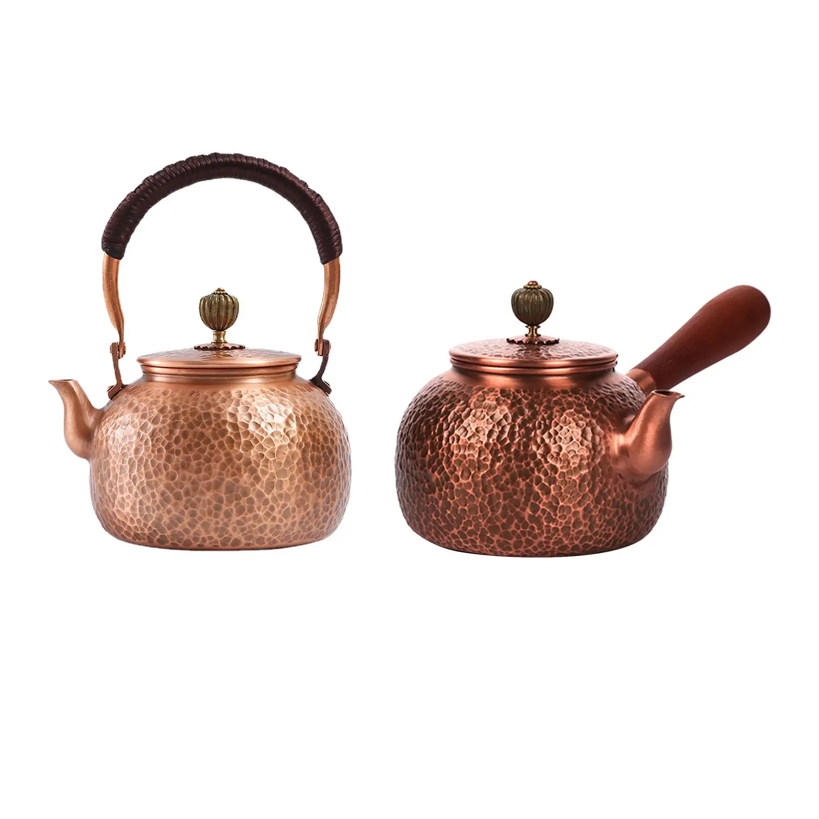 Copper Teapot Coffee Pot Hammered Tea Ceremony Retro Kung Fu Teapot Stovetop Teapot for Household Kitchen Hotel