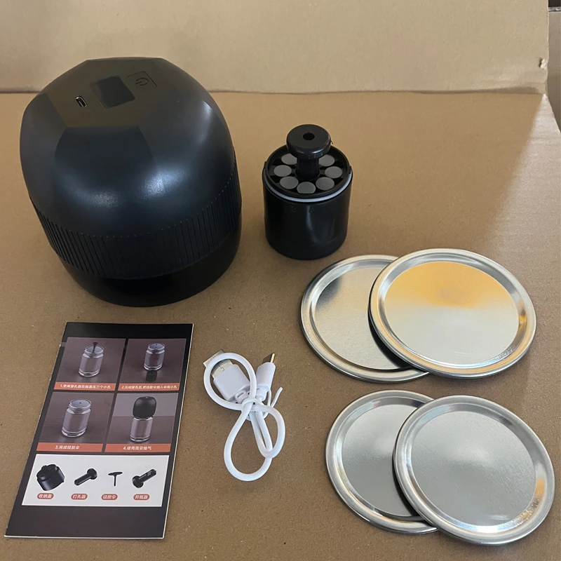 Kitchen Min Mason Jar Vacuum Sealer Kit Pump Machine Electric Automatic Jar Sealer Set for Food Preservation with Mason Jar Lids 4