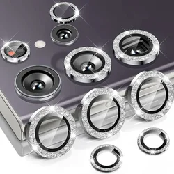 Glitter Bling Aluminum Camera Lens Protector with Alignment Board - Galaxy S25 (Silver)
