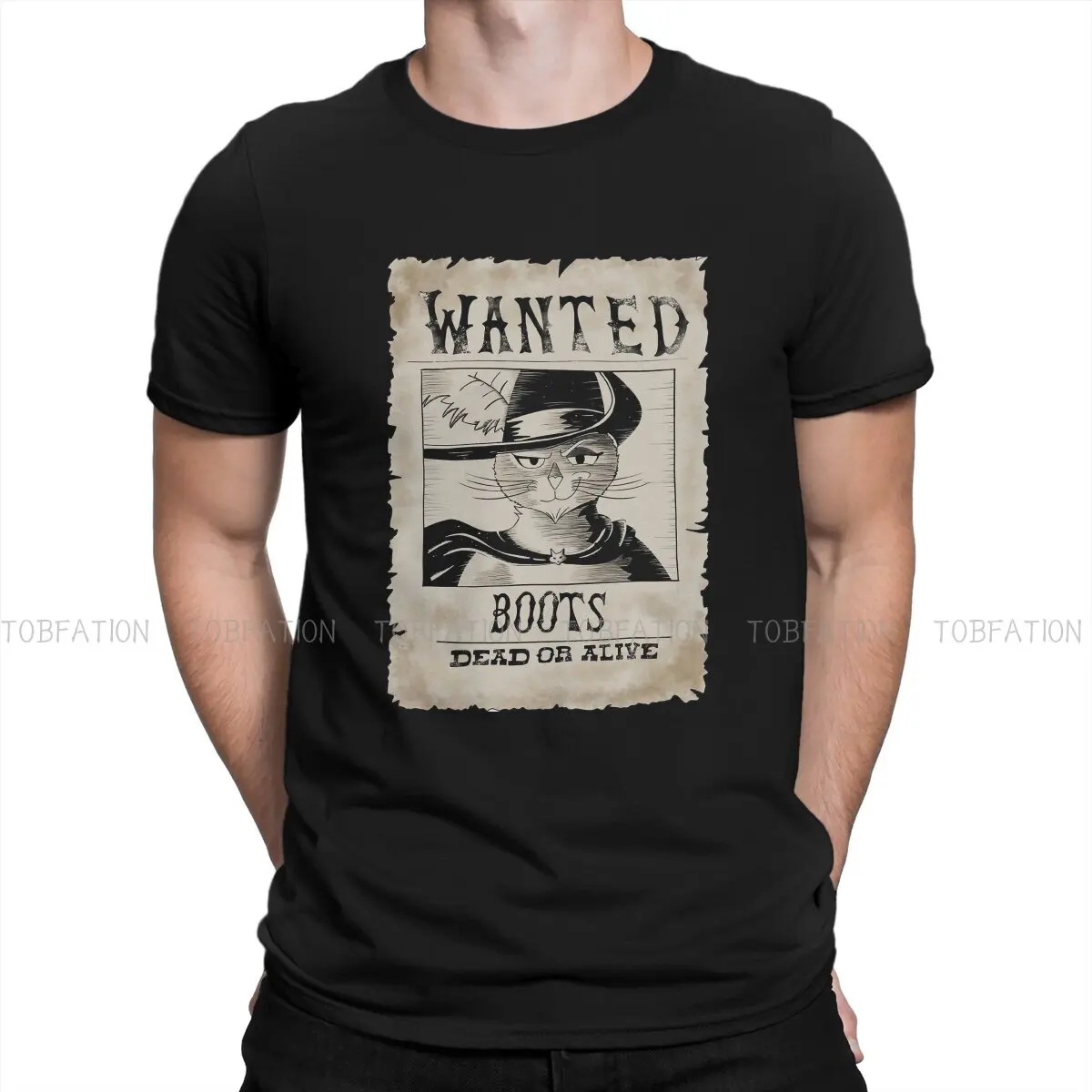 Wanted Le Più Nuove Magliette Puss In Boot: L'Ultimo Desiderio Maschile Graphic Fabric Tops T Shirt O Neck