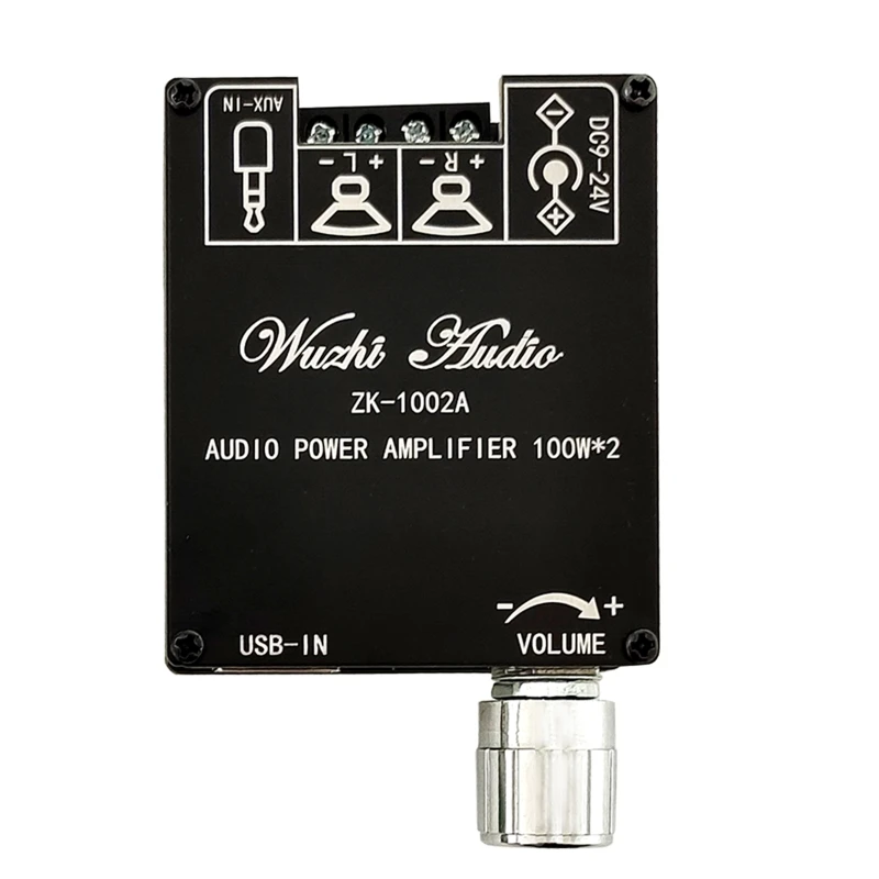 

Portable Amplifier Board 100W+100W Amp Board Dual Channel for DC 9-24V Bluetooth-compatible 5.1 AUX Input Reminder