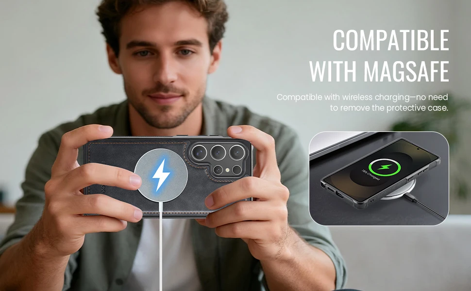 Leather Phone Case 2-in-1 Detachable Wallet Cover With Card Holder For Samsung Galaxy S25 Plus