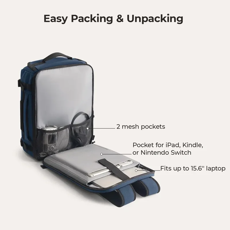 BAGSMART Extended Travel Backpack 38L Vacuum Compression Backpack Women School Laptop Bag Large Capacity Men's Backpacks 6