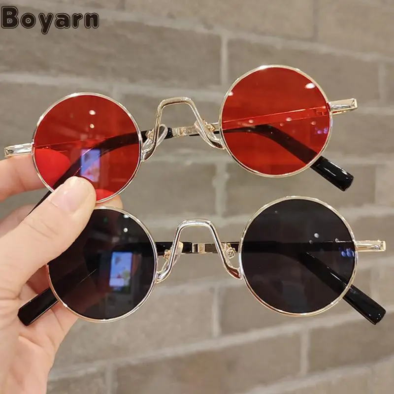 

Boyarn New Retro Round Trend Sunglasses Gafas De Sol Punk Metal Prince Glasses Men And Women Eyewear Wear Sunglasses