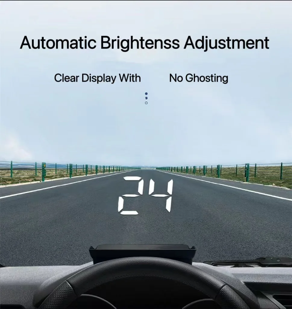 Universal Multifunctional HUD Clear LCD Projection Precise Display Of Vehicle Speed At Miles Per Hour Battery Free