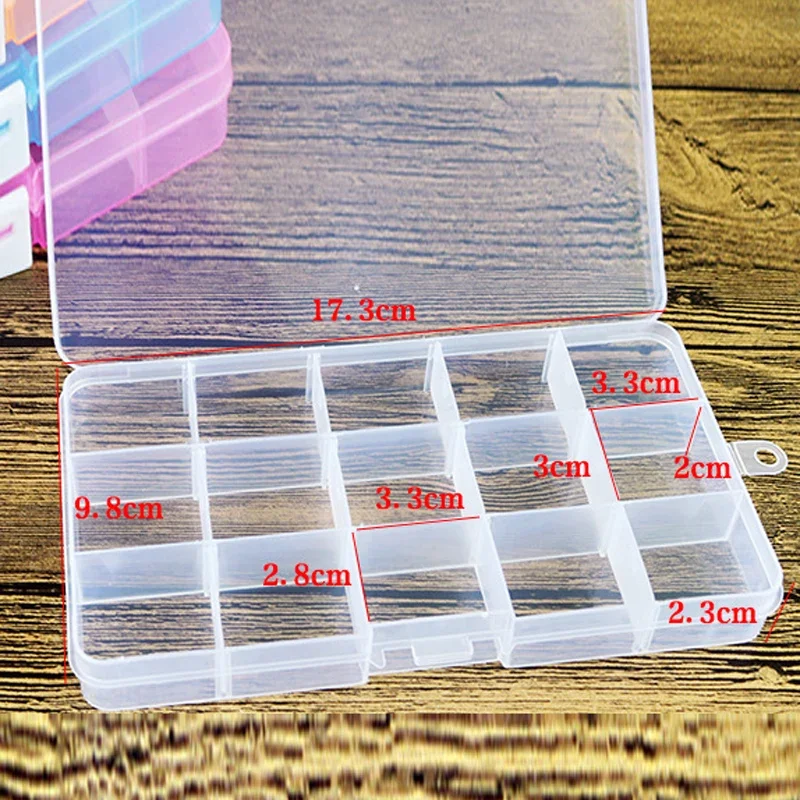 10/15/24 Grids Compartments Plastic Box Jewelry Bead Storage Container DIY Organizer Beads Bracelet Jewelry Boxes Tool Parts Box