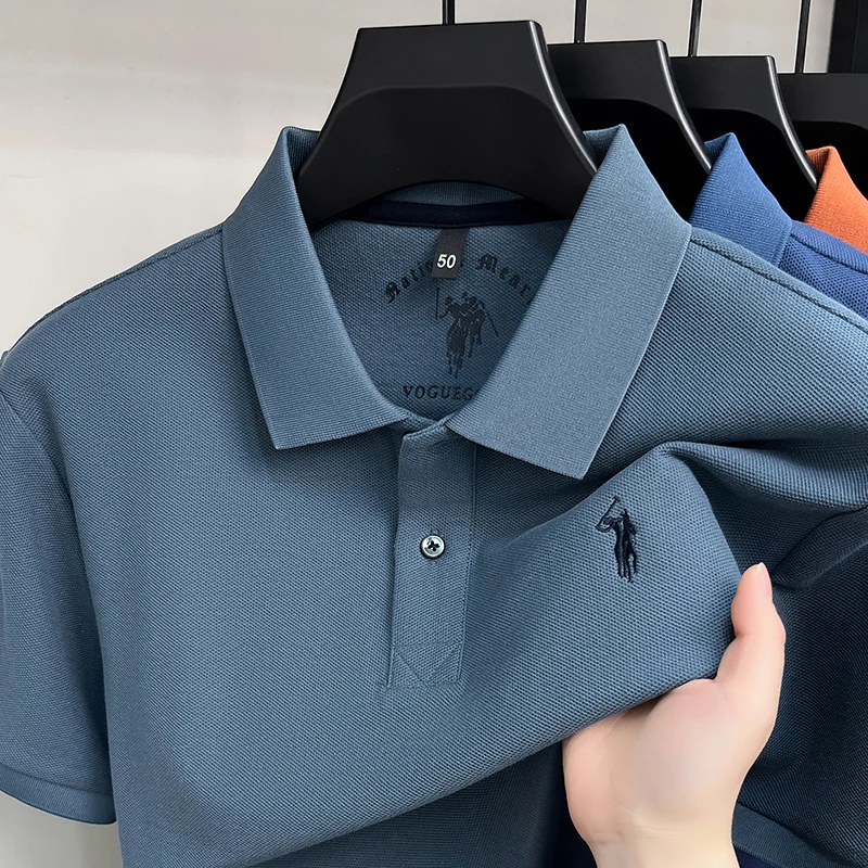 High-End 100% Baumwolle Kurzarm Polo Shirt Herren Sommer Luxus Marke Klassische Paul Pony Stickerei Freizeit Business Mode Golf T-Shirt – Detail 24