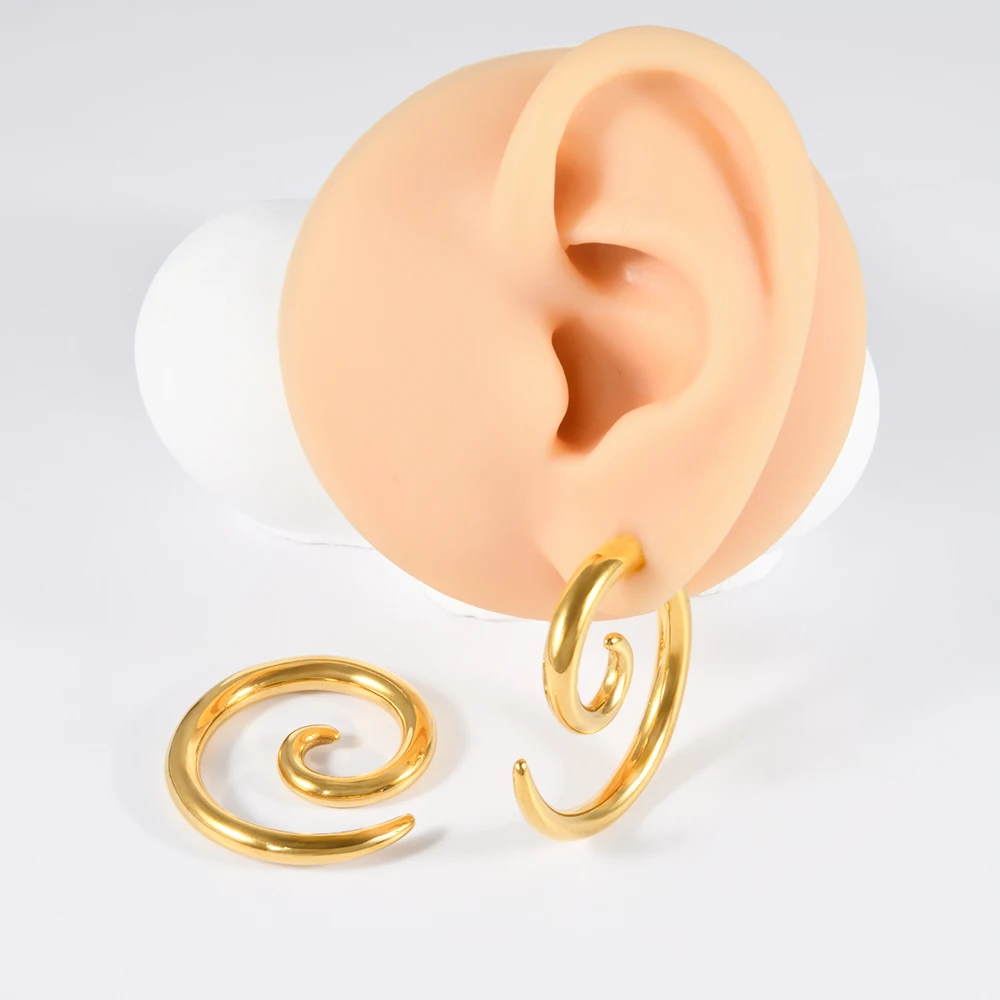 1PC Stainless Steel Snail Ear Plugs Tunnel Gauge Stretching