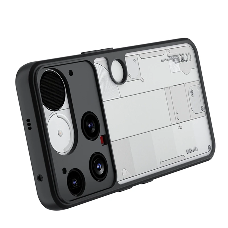 Magnetic Transparent Shockproof Phone Case with Ring Stand and Protective Bumper
