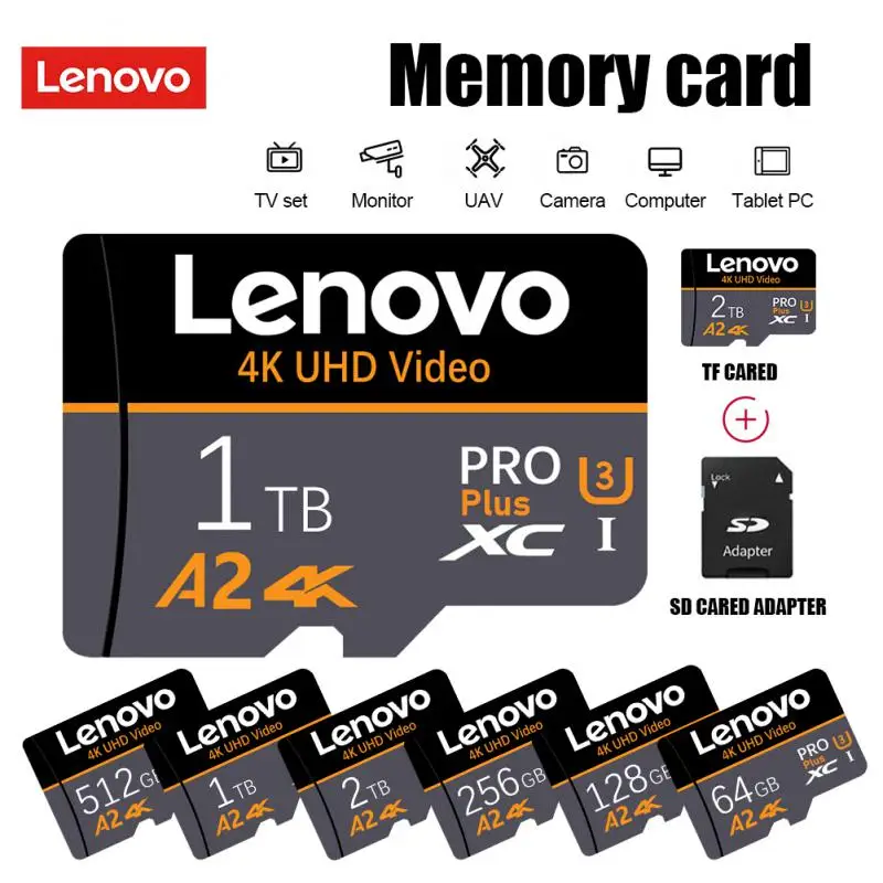 Scheda Di Memoria Mini Sd Lenovo Class 10 128Gb 512Gb Micro Tf Sd Card 256Gb 256Gb 1Tb Smart Sd/Tf Card Per Lettore Di Schede Telefono/Fotocamera