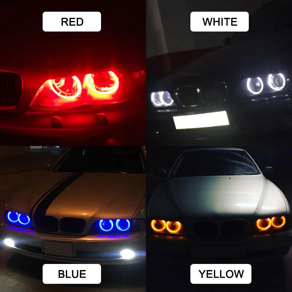 Led car lights led lights led bulbs 2Pcs error free angel eye halo ring marker side light LED bulb 5W car side light error free for BMW E39 5W E53 E60 E61 E63 X5