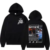 New Rapper Myke Towers Album Cover Graphic Sweatshirt  Vintage Hip Hop Hoodies Unisex Casual Fleece Pullovers Hoodie Streetwear 1
