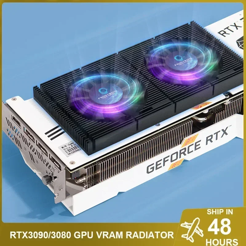 Gpu Backplate Radiador Rtx3090 4090 Painel Dissipador de Calor Memória de Vídeo Vram 3080 3070 Pwm Kit de Ventilador de Refrigeração Dupla Vga Gaming Cooler Diy