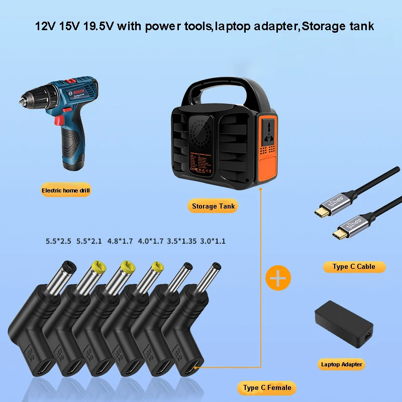 USB Adapter 12V 15V 19.5V C Type C PD to DC Power Universal 3.5*1.35 5.5*2.5mm DC Jack Plug Connector for Router Tablet Camera