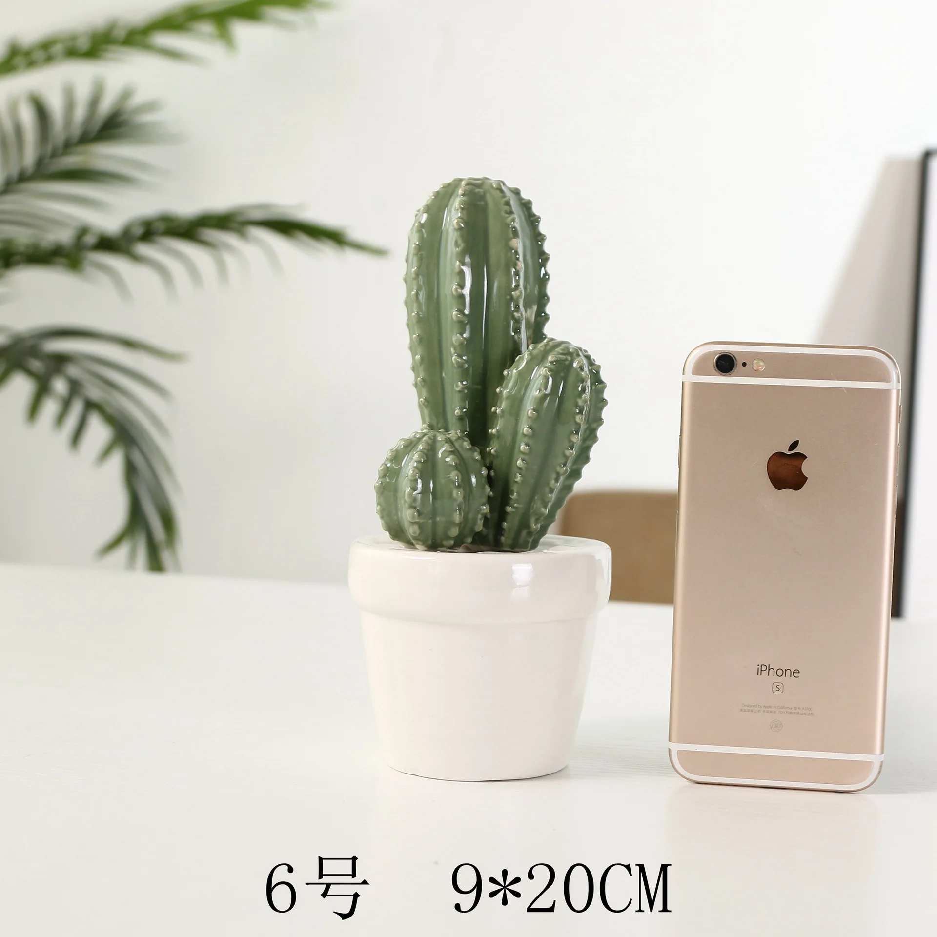 Desktop Decor Mini Ceramic Cactus Ornaments Fashion Home Modern Room Decoration Miniature Fake Plants Cactus Craft