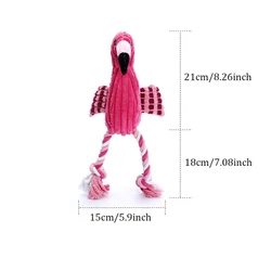 Cute Bite-Resistant Animal Plush Squeaky Dog Toy (Pink)