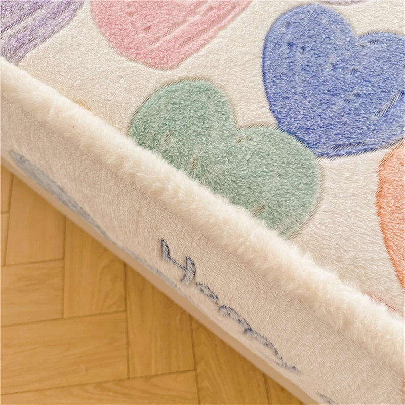 WOSTAR Luxury double bed fitted sheet elastic mattress protector cover couple baby winter warm fluffy coral fleece bedspread 150 5
