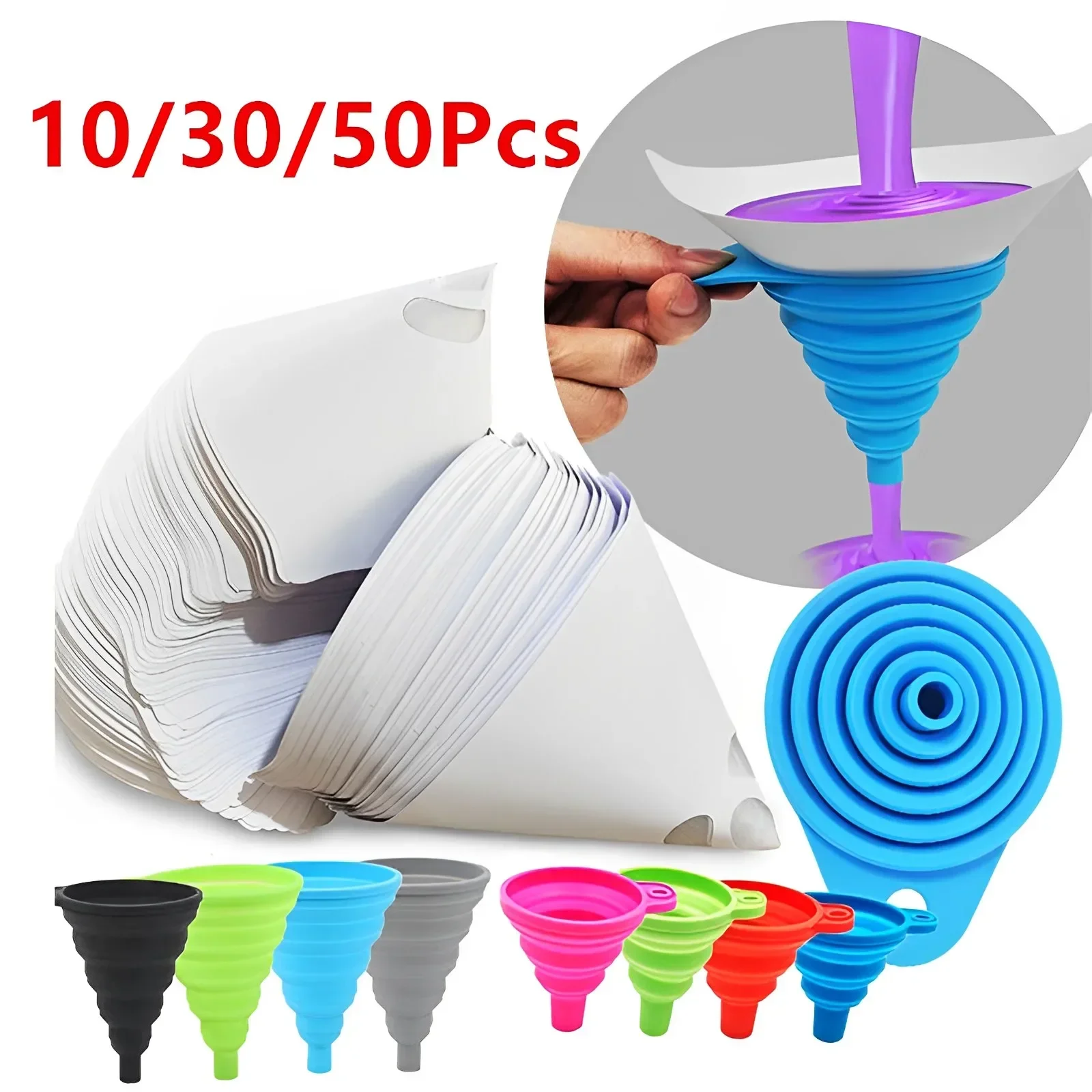 Silicone Car Engine Funnel Liquid Funnel Washer Fluid Change Foldable Portable Auto Engine Oil Petrol Change Tools