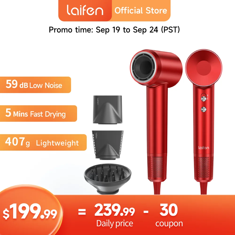 Laifen Swift Special Hair Dryer With 3 Nozzles Highspeed Dryer