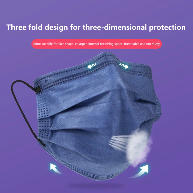 50Pcs 3/4 Layer Mask Face Masks Melt Blown Cloth Disposable Safety Anti-Dust Protective Masks Adults Non-wove Earloop Masque face mask