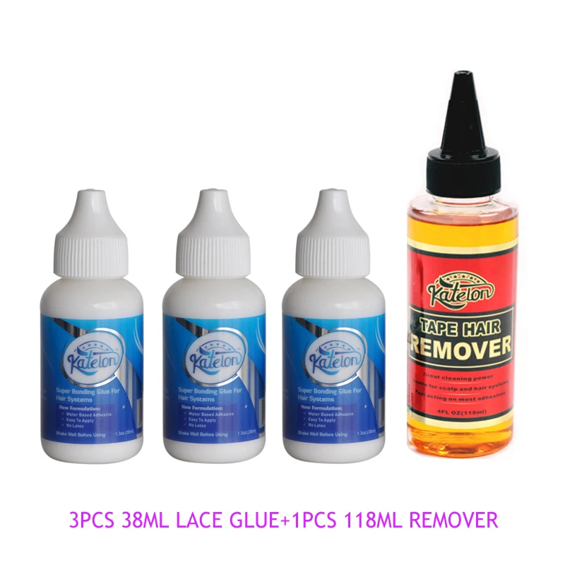 Waterproof Liquid Wig Glue 15Ml Clearing Adhesive 38Ml White Glue For Lace Wigs Extra Hold Hair Extension Glue+Remover Kit