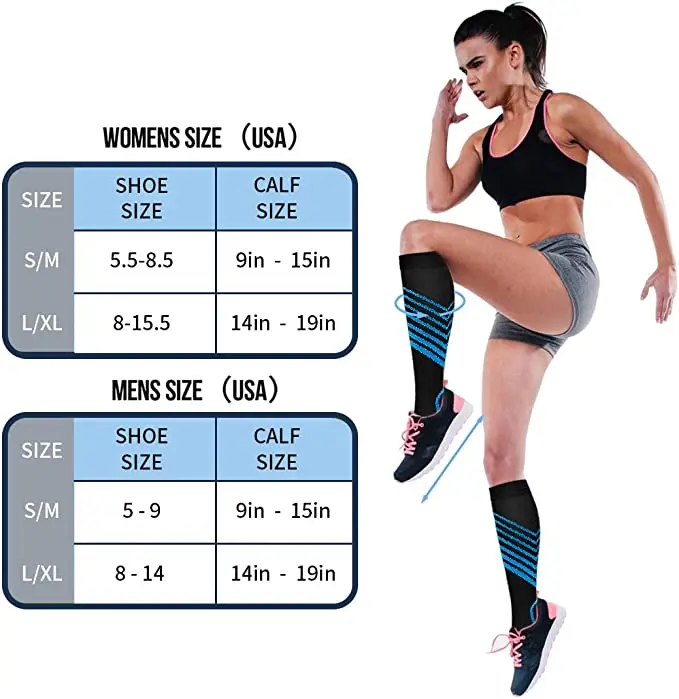 Männer Laufen Kompression Socken Strümpfe 20-30mmhg Sportsocken für Marathon Radfahren Fußball Atmungsaktive Erwachsene Sportsocken YS023 – Detail 8
