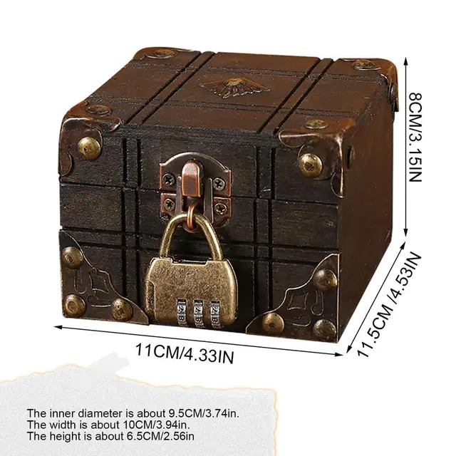 Toy Box EUWBSSR Vintage Wooden Box With Hinged Lid And Lock