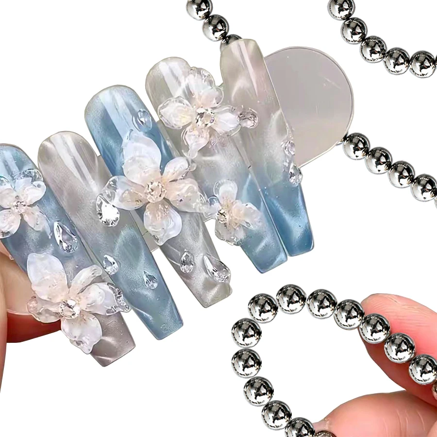 10/20Pcs Round Magnetic Beads For Nail Art Water Ripple Cat Eye Gel Polish Icy Flower Carving-Magnetic Effect Nail Art Supplies magnetic nail art tools cat eye nail tool magnetic nail tools