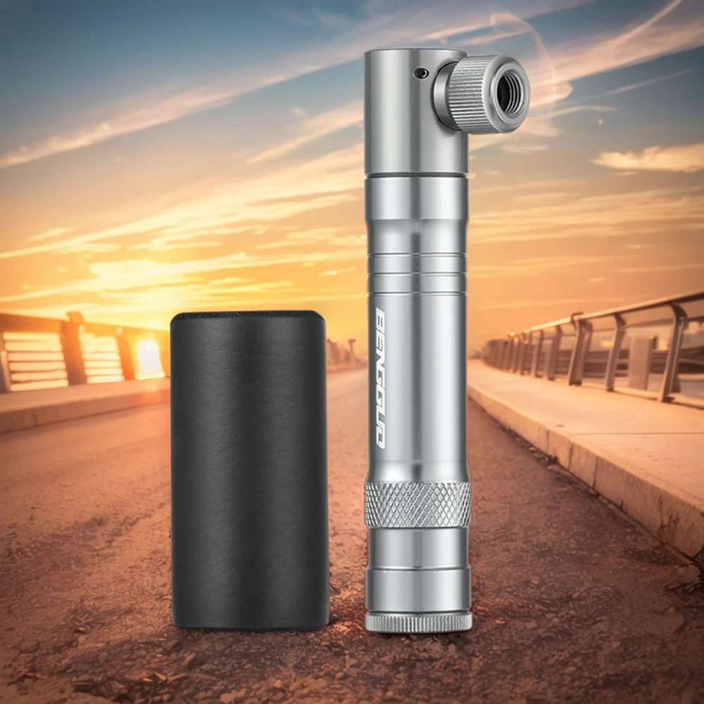 튜브리스 타이어 수리 키트가있는 CO2 자전거 펌프 Schrader & Presta 밸브 휴대용 타이어 팽창기 알루미늄 합금 자전거 액세서리