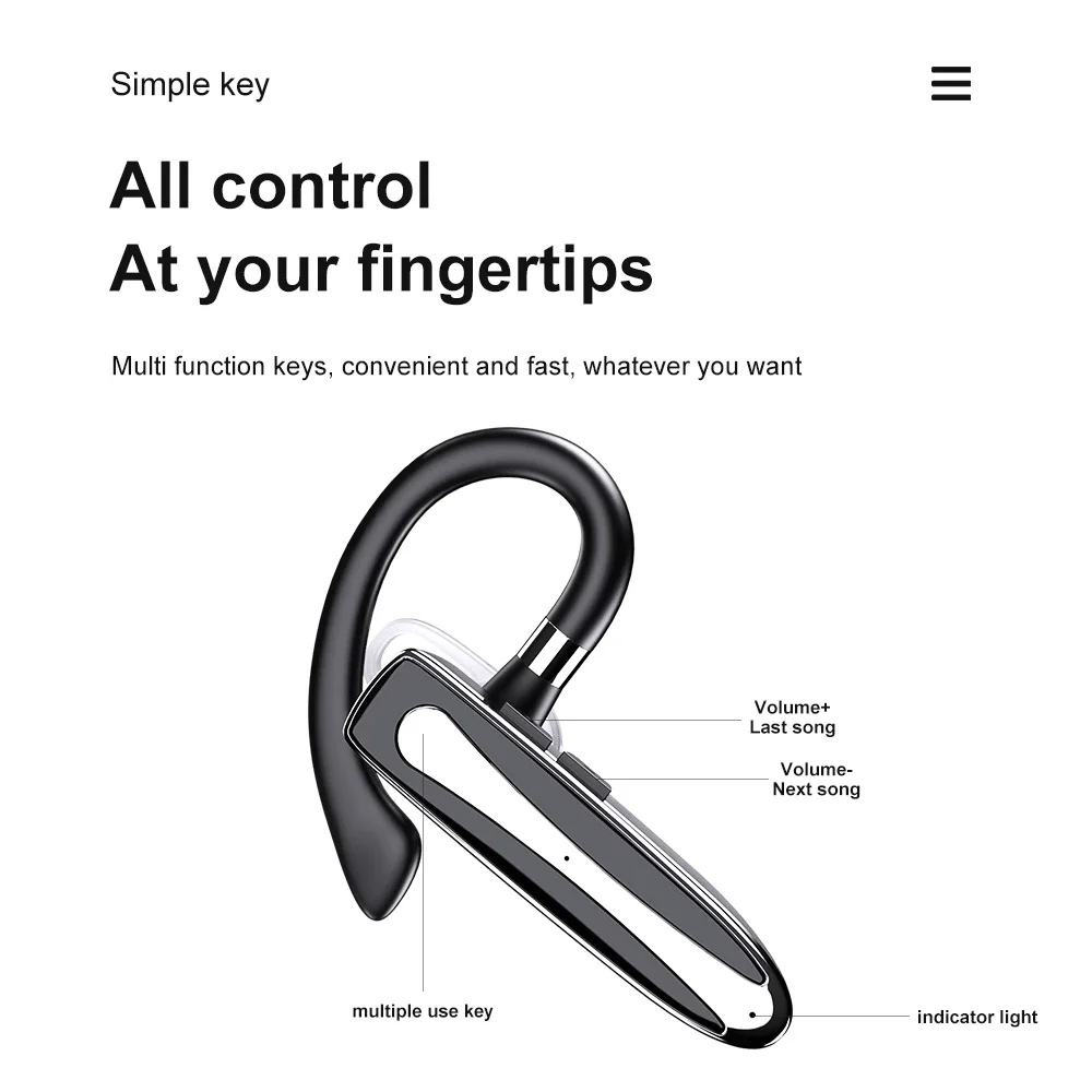 Handsfree YYK 530 Business Earbuds Single Wireless Car Driving Earphone Ear Hook Sport Headset  earphones 5