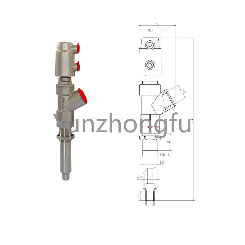 

For DN15-27 (20mm to 13mm) Mask Machine All Stainless Steel New Pneumatic Filling Valve