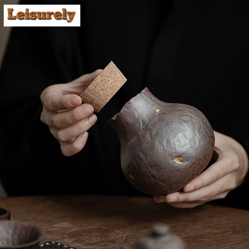 400ML Retro Old Rock Mud Tea Box Organizer Moisture-proof Warehouse Storage Tank Containers Household Tea Caddy Tea Items Gift