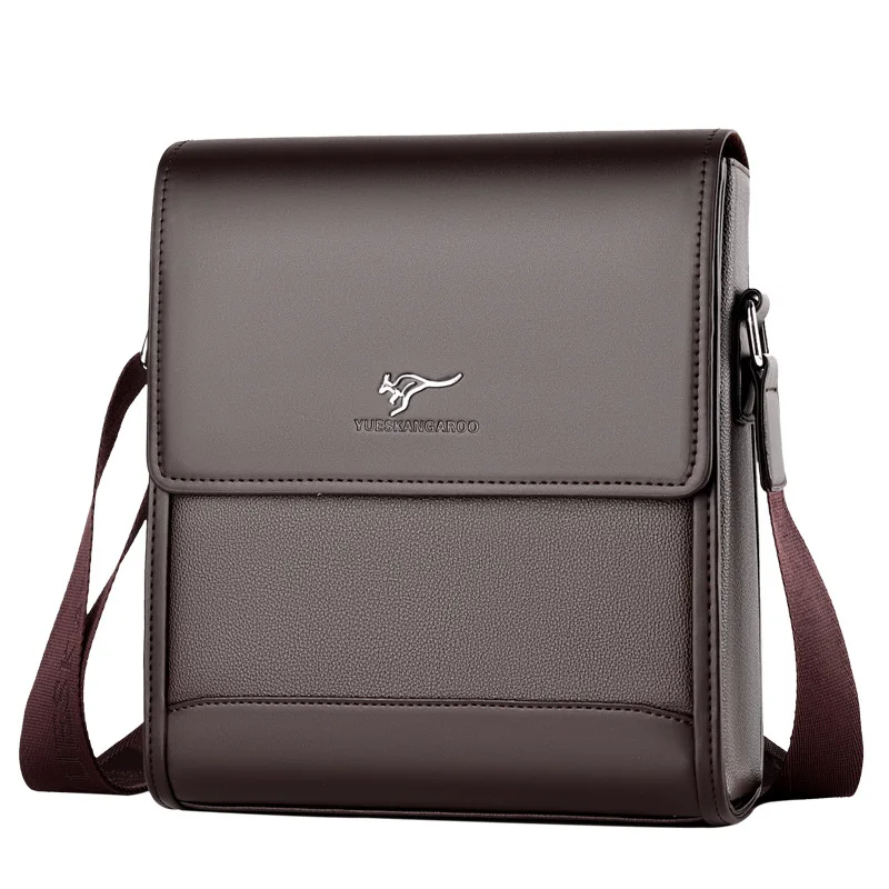 Business Leather Men's Shoulder Bag High Capacity Luxury Messenger Bag Vintage Waterproof Male Crossbody Ipad Bag