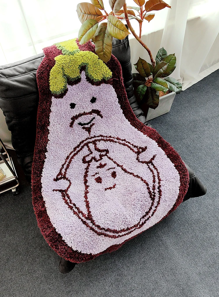Soft Tufted Eggplant Rug
