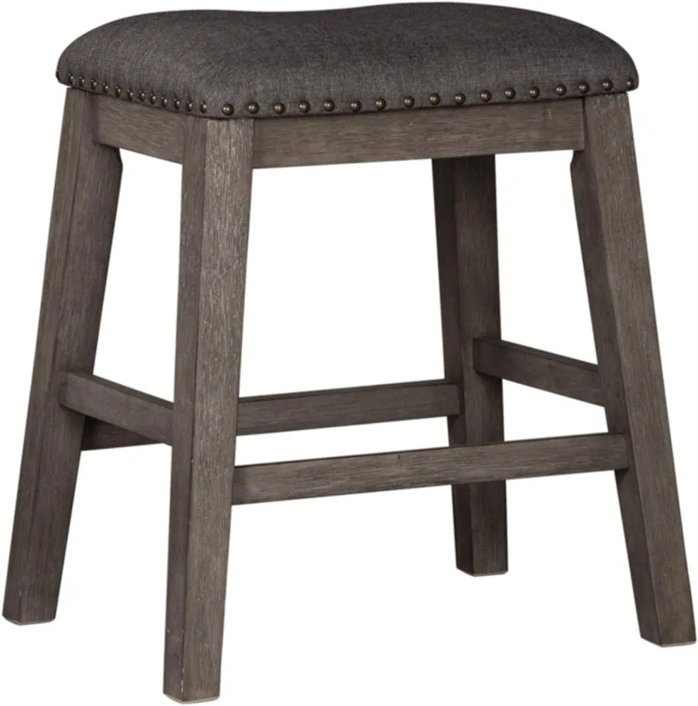 Signature Counter Stools Design By Ashley Caitbrook Rustic 24.4 Counter Height Upholstered Barstool, 2 Count, Gray