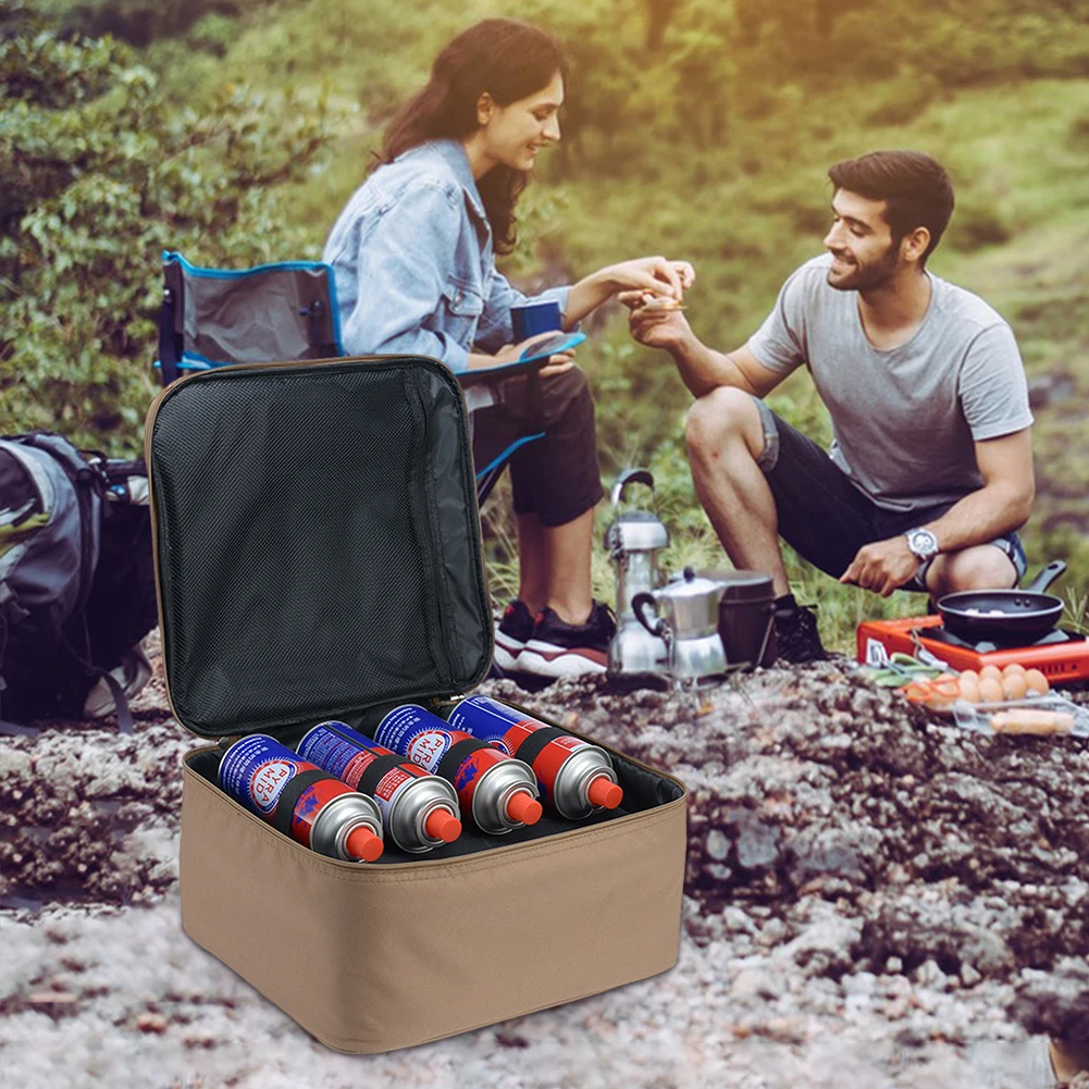 Gas Tank Canister Storage Bag Oxford Cloth Cookware Utensils Organizer Versatile Wear Resistant for Outdoor Camping Picnic