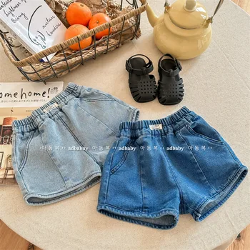 Children's Denim Shorts 2025 Summer Korean Baby Boys Girls Jeans Shorts 1-7Y Toddler Kids Casual Short Pants 1